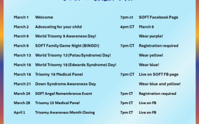 2024 Trisomy Awareness Month Event Calendar