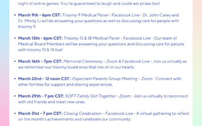 2025 Trisomy Awareness Month Event Calendar