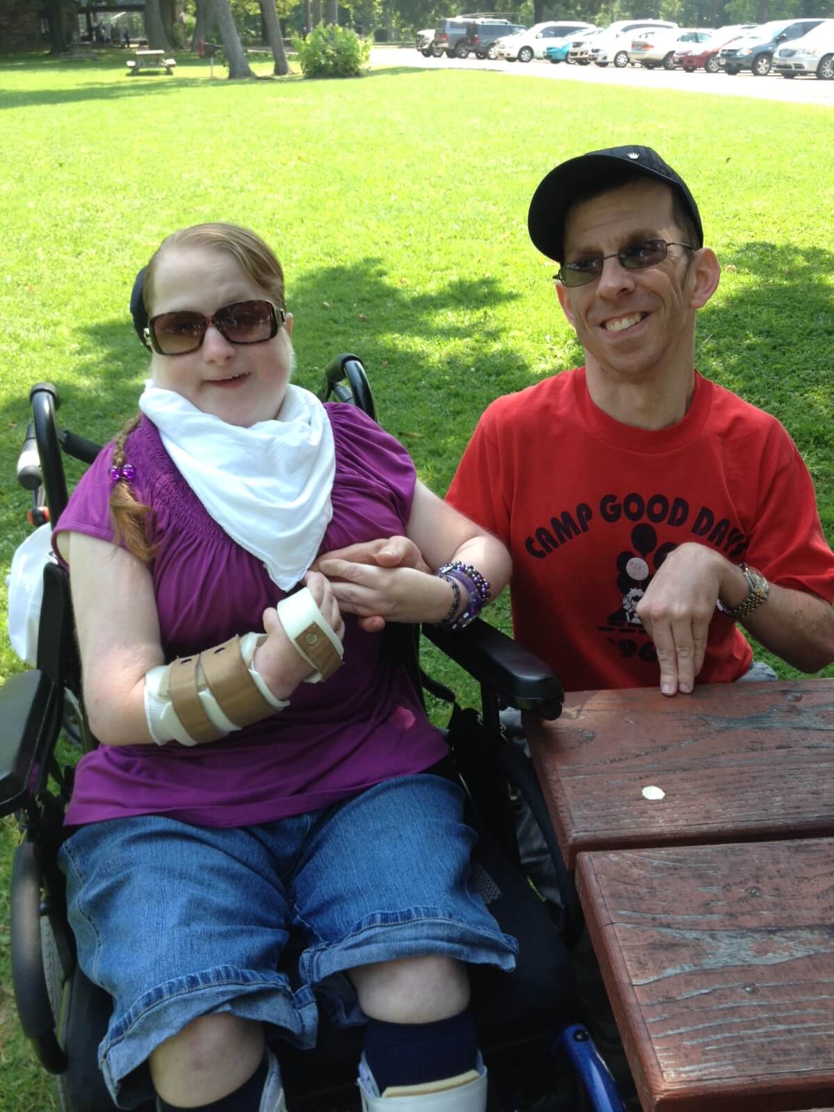 Stacy VanHerreweghe Trisomy 18 with friends at SOFT community event